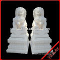 Chinese Style White Marble Lion Statues YL-D155